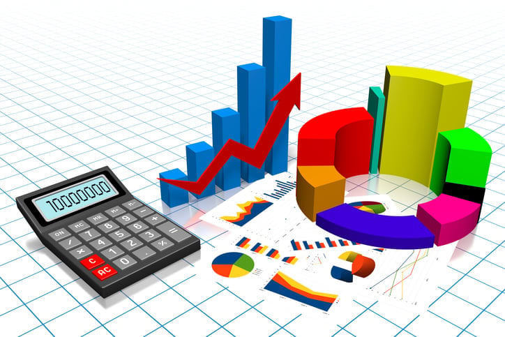 3D business chart stock illustration
