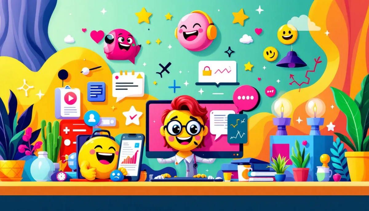 An infographic illustrating tips for integrating work emojis.