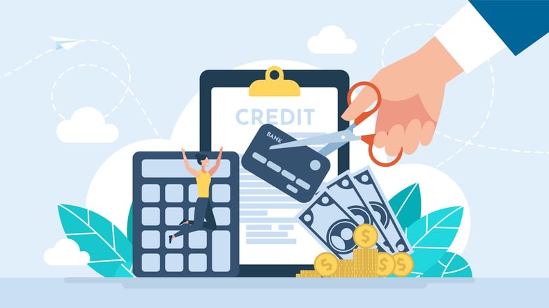 A happy woman jumps for joy