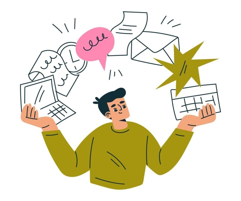 A person organizing tasks on a priority list.