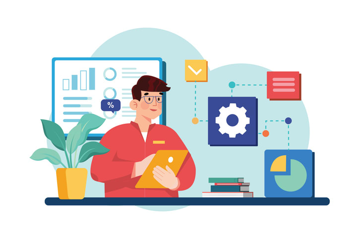 Administrator Illustration concept on white background stock illustration