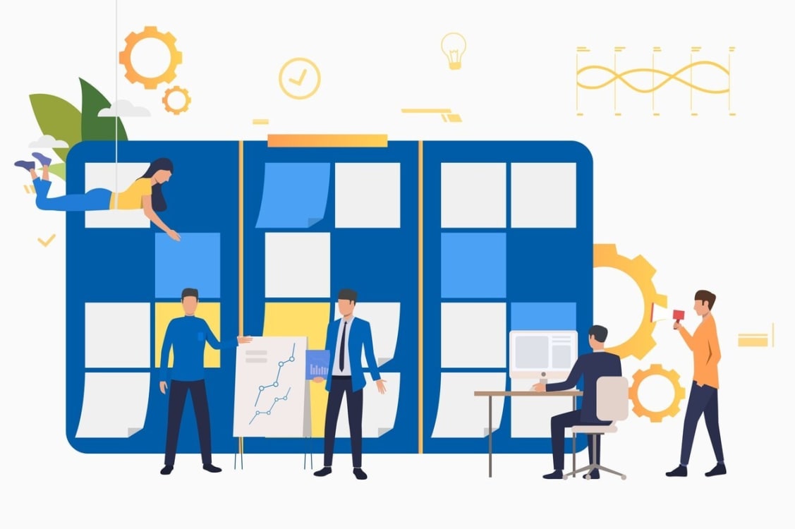 A diagram illustrating key principles of agile development.