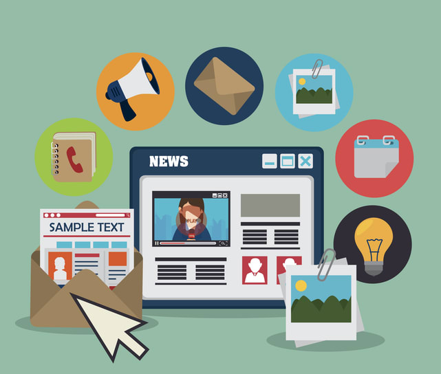 Blog and blogger social media design stock illustration