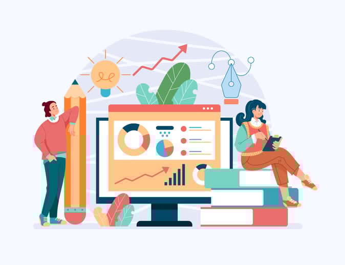 Business analytics teamwork planning project concept