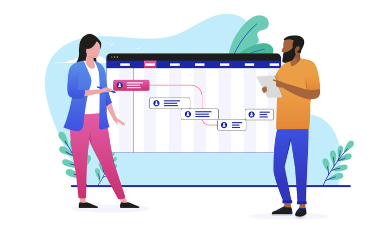 Business roadmap flat design vector illustration with white background stock illustration