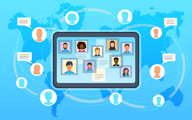 Business team at online meeting work form home