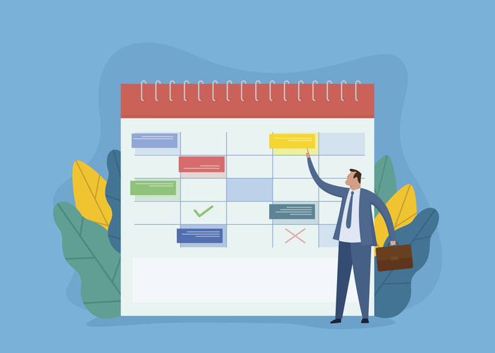 Businessman is planning his work