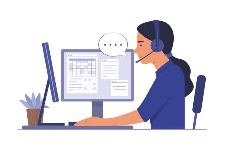 Call Center Working in Office for Customer Service