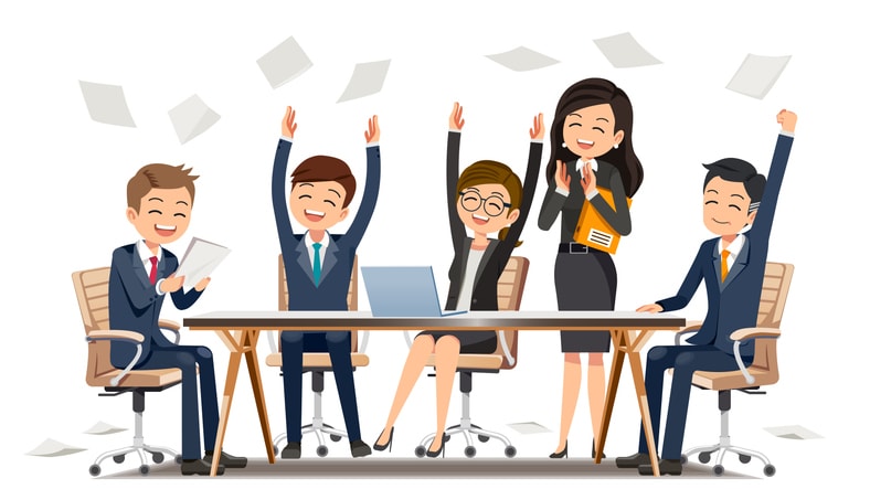 Celebrating the victory of hard work