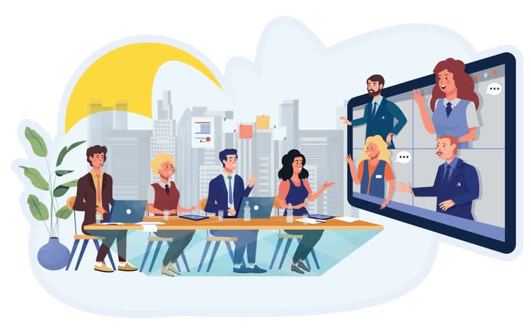 Corporate virtual meeting and negotiations among the employees