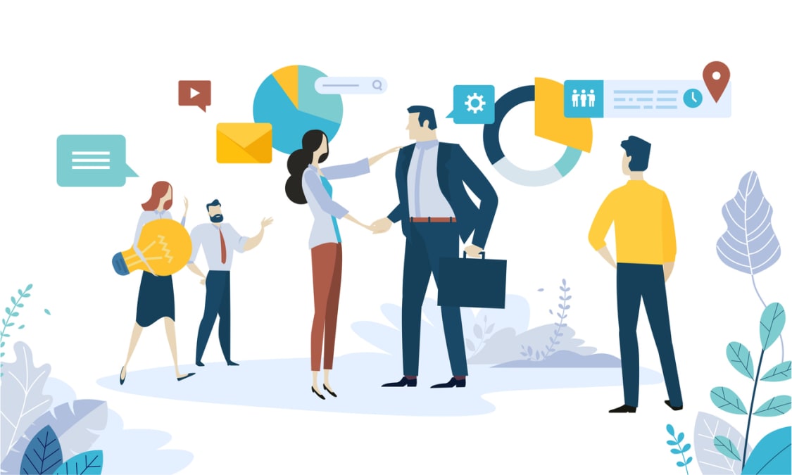 Creative flat design for web banner