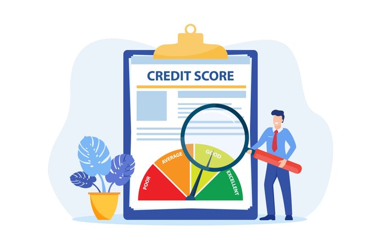 Credit report document concept