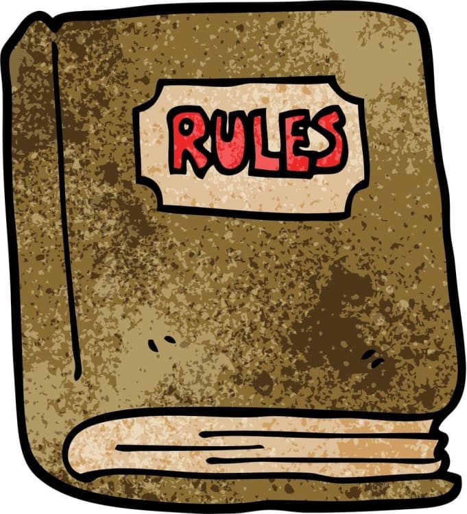 A visual representation of basic rules for conducting meetings according to Robert's Rules.