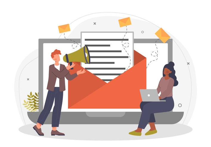 Email campaign concept stock illustration