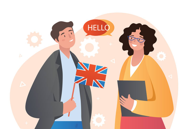 English lessons concept stock illustration