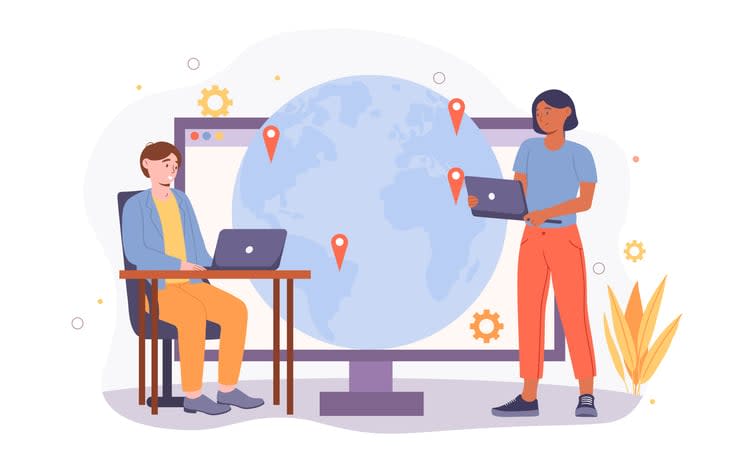 Global business concept stock illustration