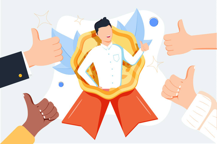 HR recognition as best candidate reputation from recommendations tiny person concept