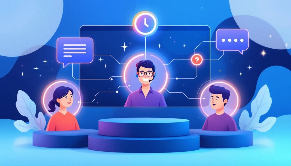 A graphic depicting different roles in a webinar, including host and panelists.