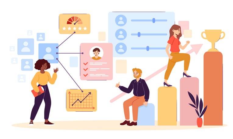 improving the efficiency of personnel stock illustration