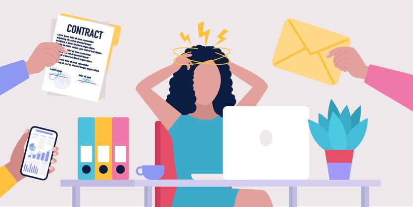 Information overload concept stock illustration