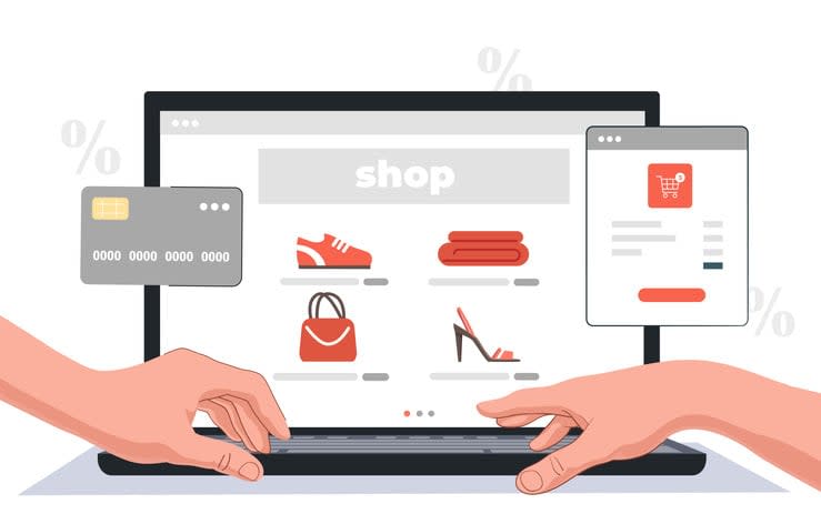 Internet shop online stock illustration