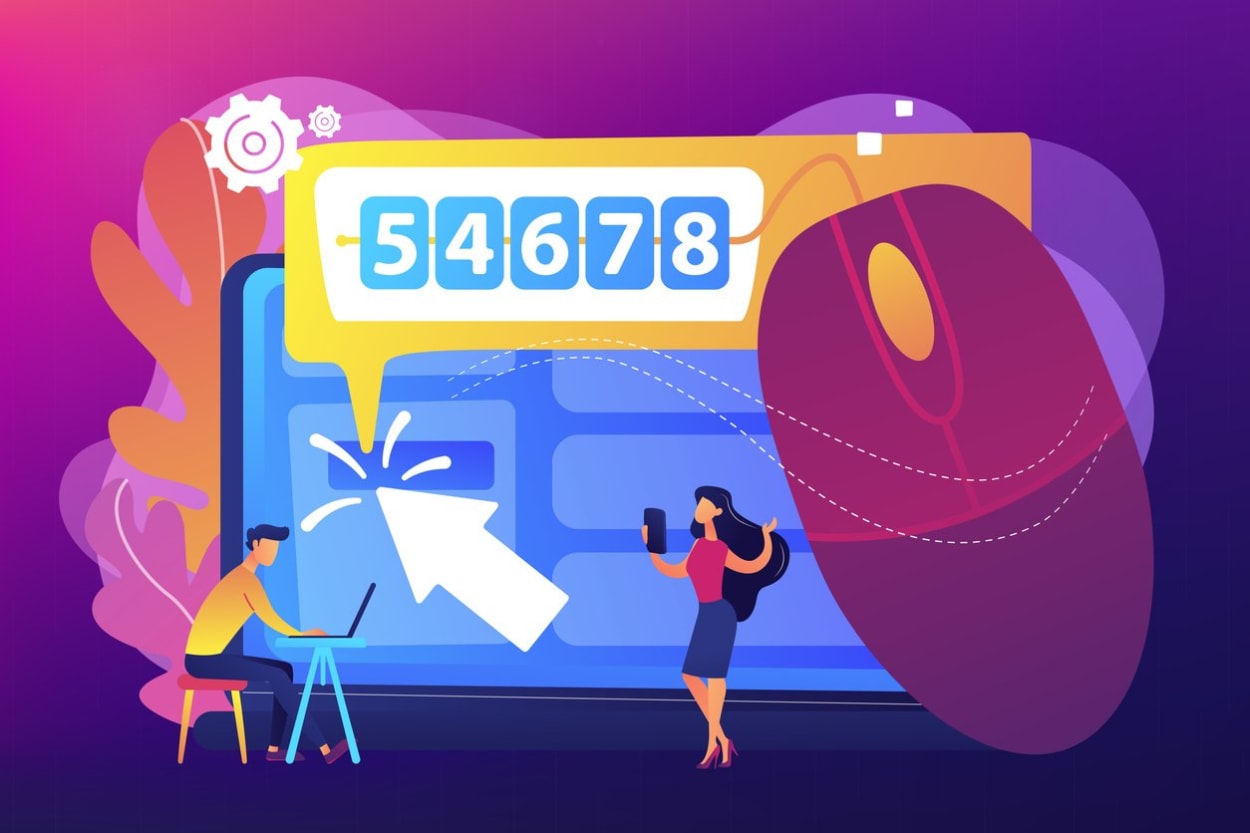 People interacting with a screen and devices, representing mouse tracking software, user verification, and digital monitoring