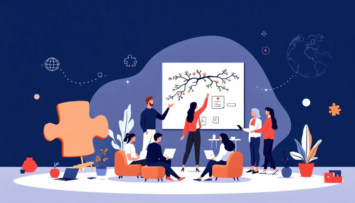 Employees enjoying flexible working arrangements in a cozy setting.