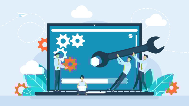 Laptop screen with users personal page