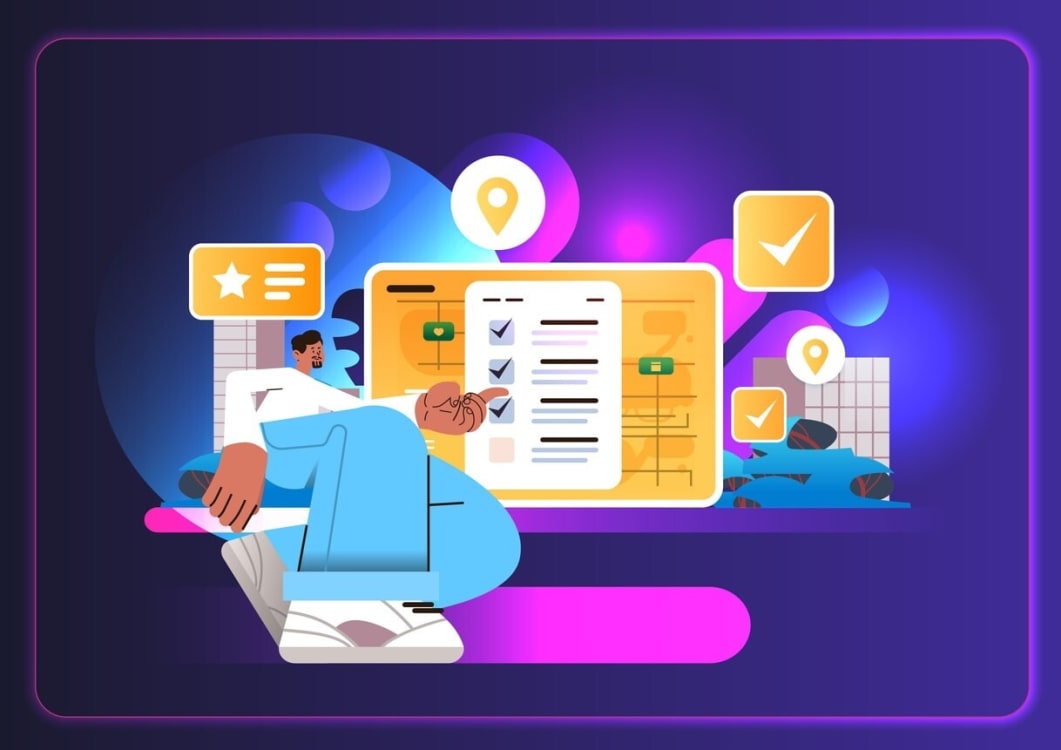 An infographic displaying advanced features of task management software.