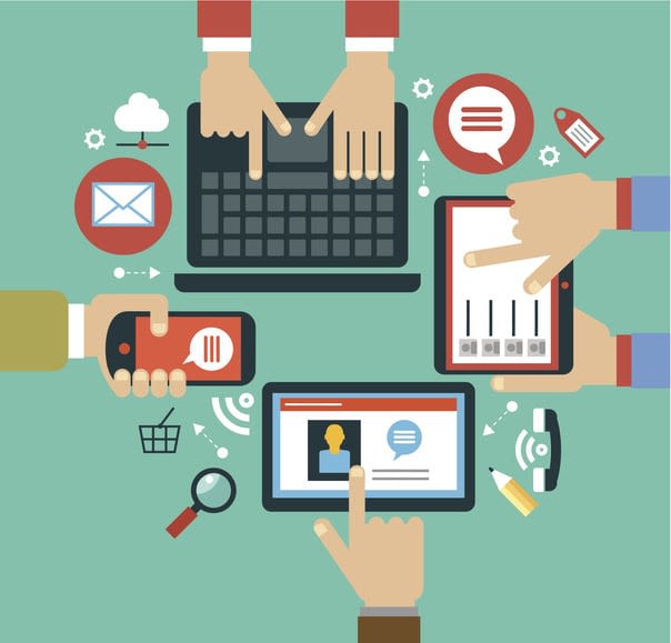 Mobile apps concept stock illustration