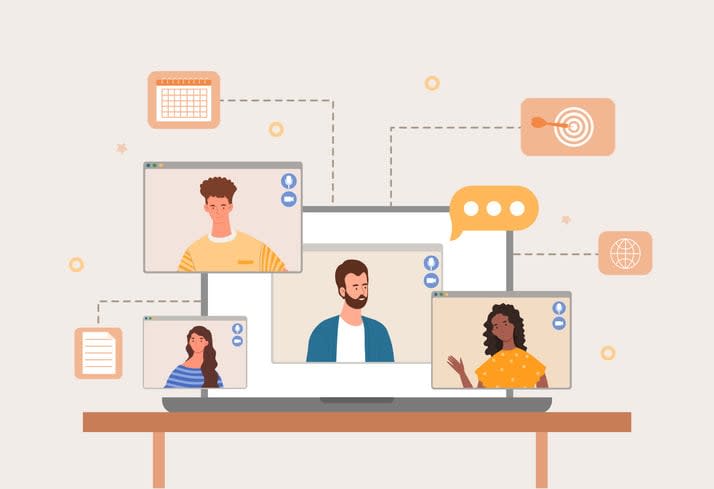 Online meeting concept stock illustration