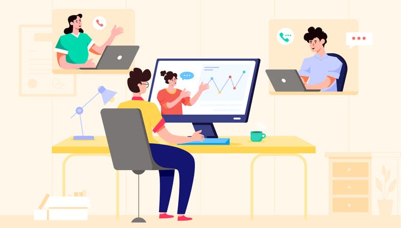 Online Meeting stock illustration