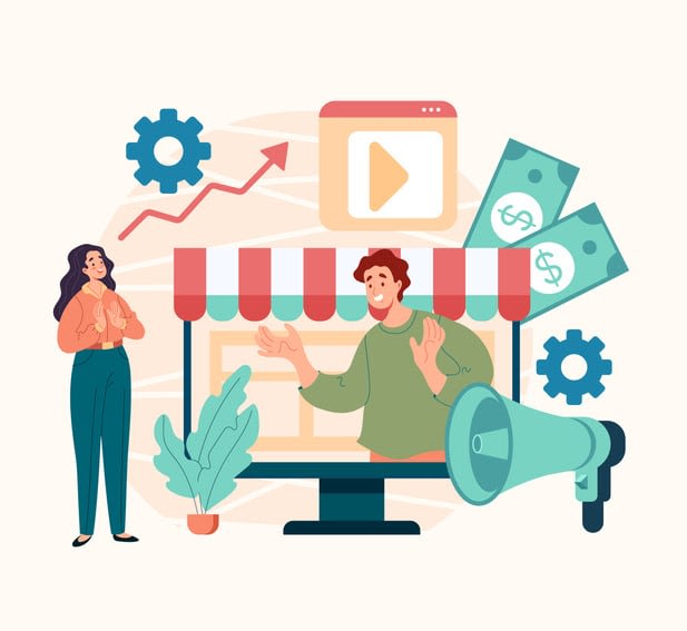 Online web internet online advertising shopping concept