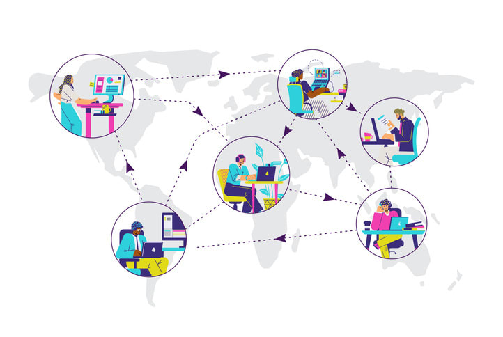 Outsourcing global services of remote work