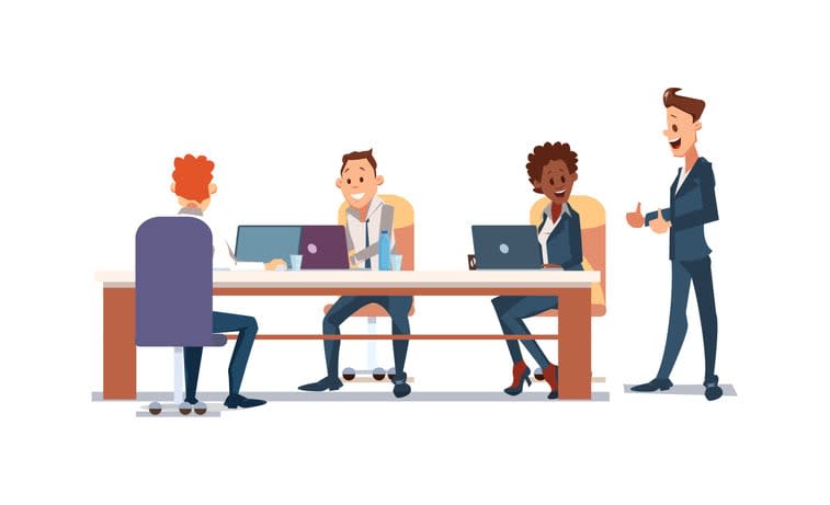 People Work in Office