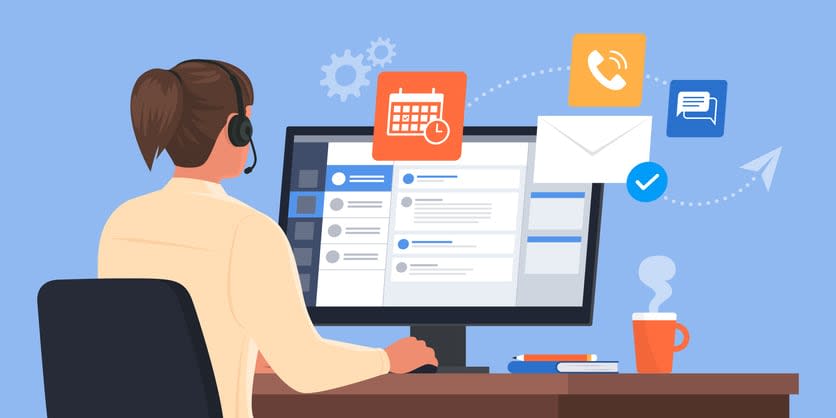 Professional virtual assistant working with customers online