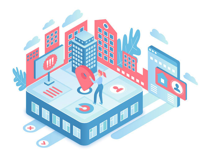 Real estate isometric vector illustration stock illustration