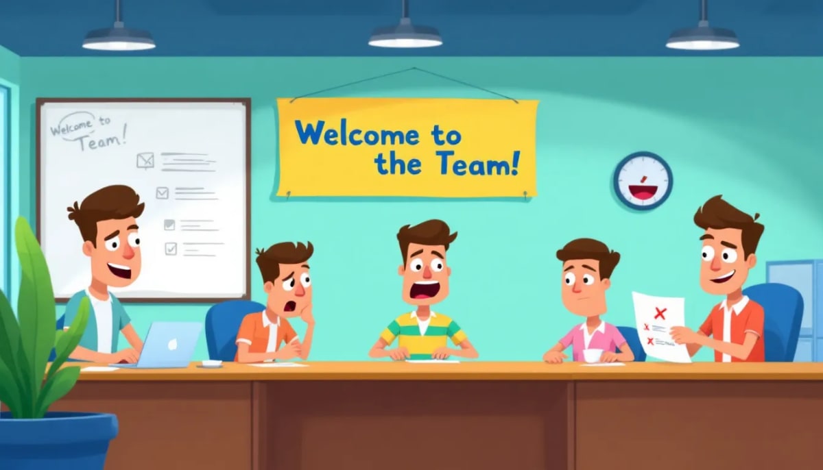 A group of new hires engaged in an onboarding session, highlighting the importance of a strong onboarding process.