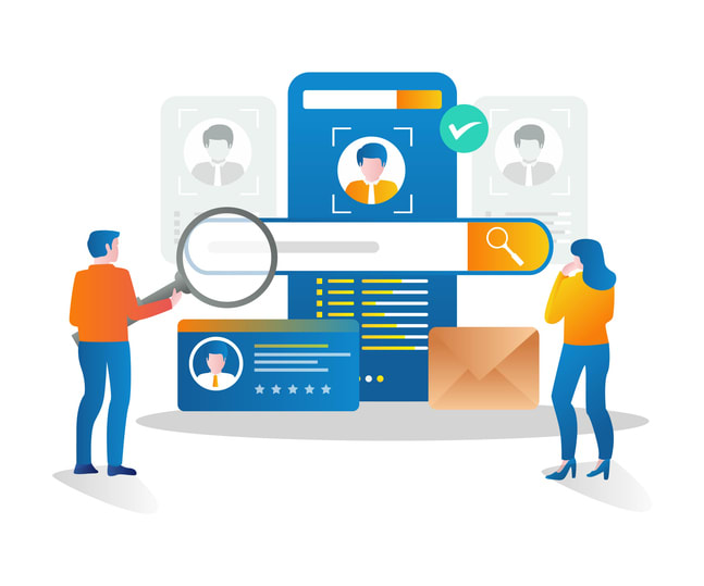 Selecting the best candidate for a startup team stock illustration