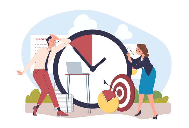 Sense of urgency vector concept stock illustration