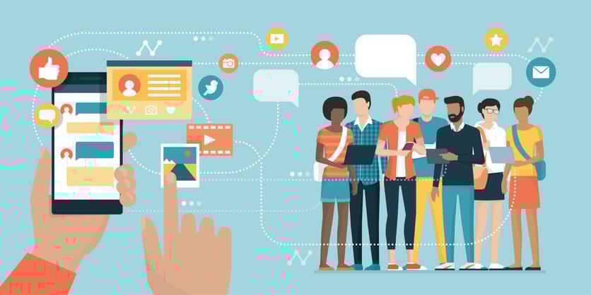 Social media app and social networks stock illustration