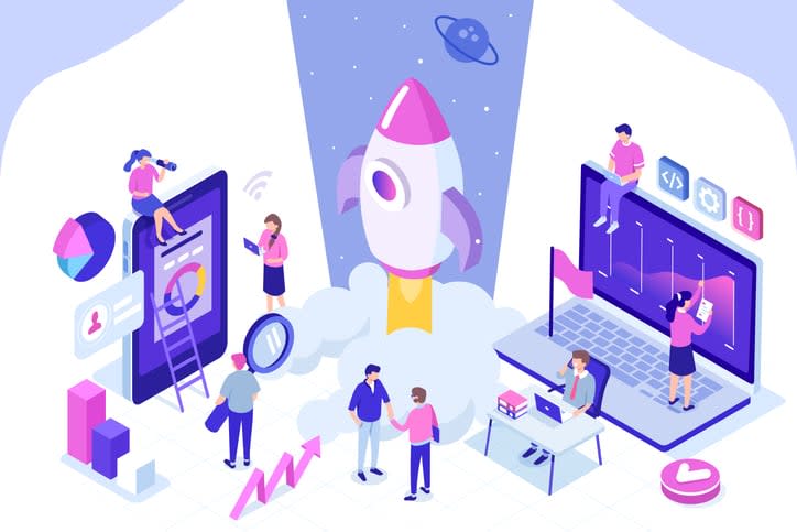 Startup banner stock illustration