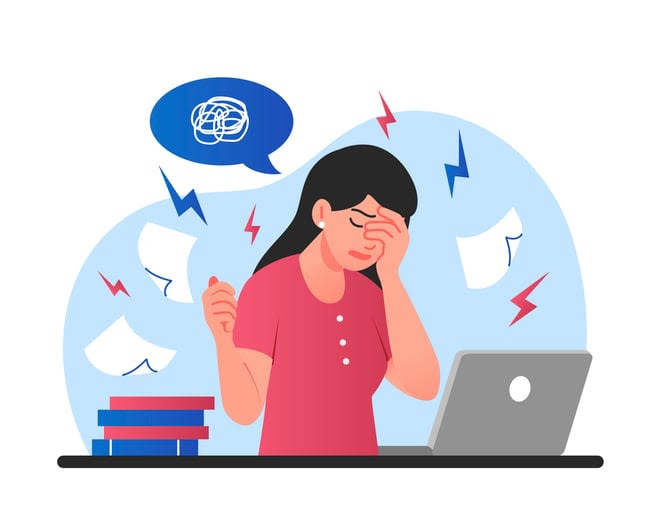Stress at work stock illustration