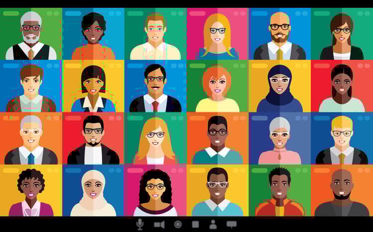 ulticolored vector illustration of video conference