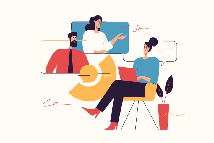 Vector illustration on the subject of video conference