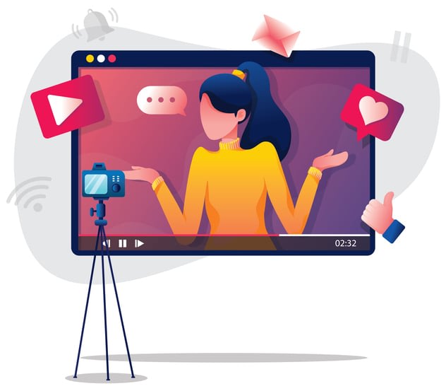 Vlogging Woman Illustration stock illustration