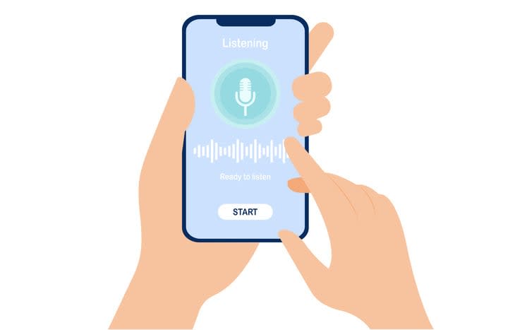 Working women plan schedule in smart phone stock illustration