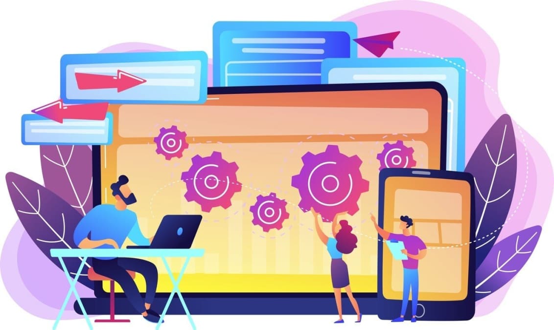 A flowchart showing steps to successfully implement asynchronous communication in a workplace.