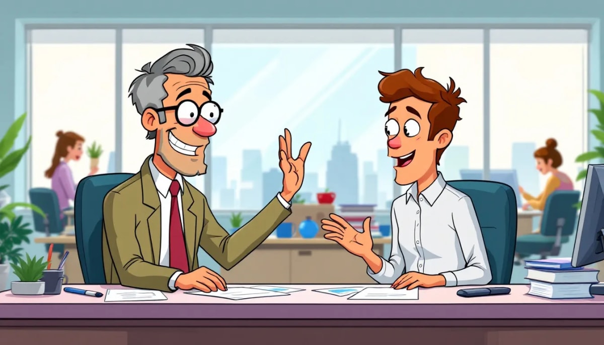 A mentor providing guidance to a new hire, illustrating the continuous support beyond the first day.